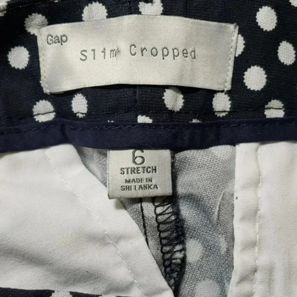 Gap Slim Cropped stretch 6 black/white polka dot‎ pants - Picture 4 of 6